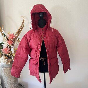 Red Orange Camel Down Goosedown 90s Vintage Puffer Jacket